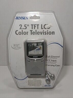 Jensen JTFT-250 2.5" LCD Color TV Silver Portable Handheld Television SEALED New